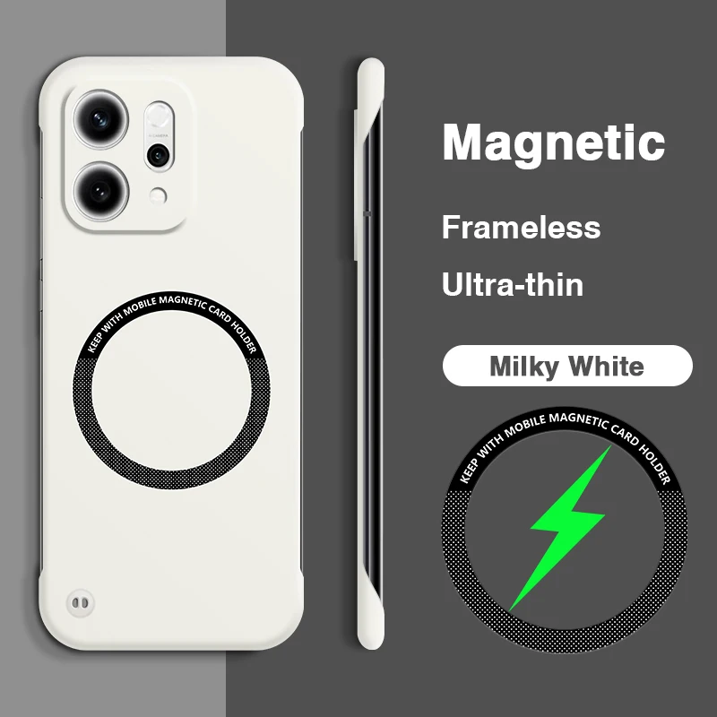 Frameless Magnetic Phone Case with Camera Protection - Ultra Thin, Skin-Friendly Hard PC Back Cover