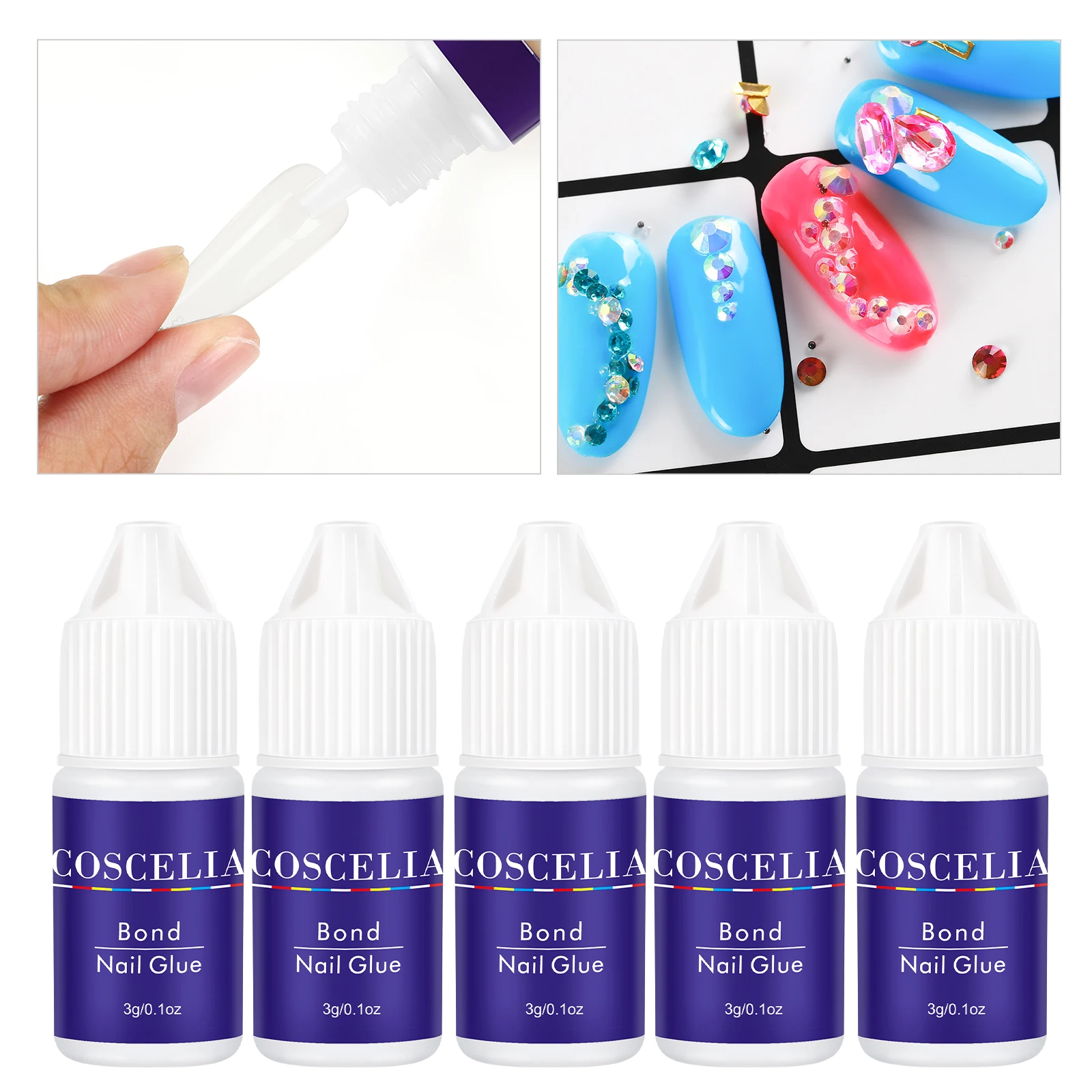 1/3/5/10/15/20pcs Fast-dry Nail Glue Professional Nail Tip Bond Glue 2g/3g/10g for False Nail Tips Long Lasting Glue Nail Tools 5
