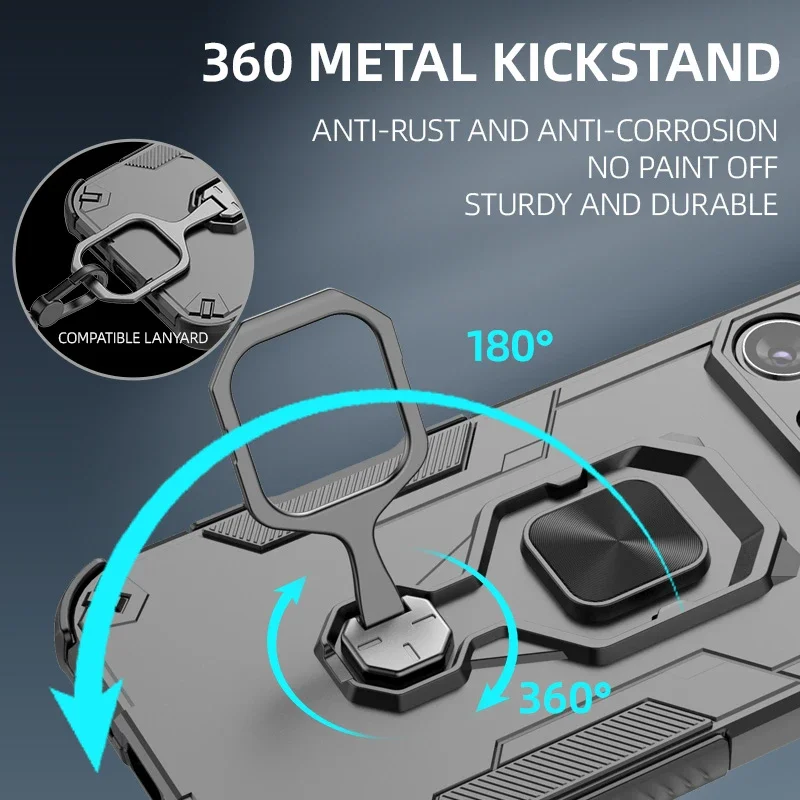 Durable Magnetic Suction Stand Phone Holder Heavy Armor Case