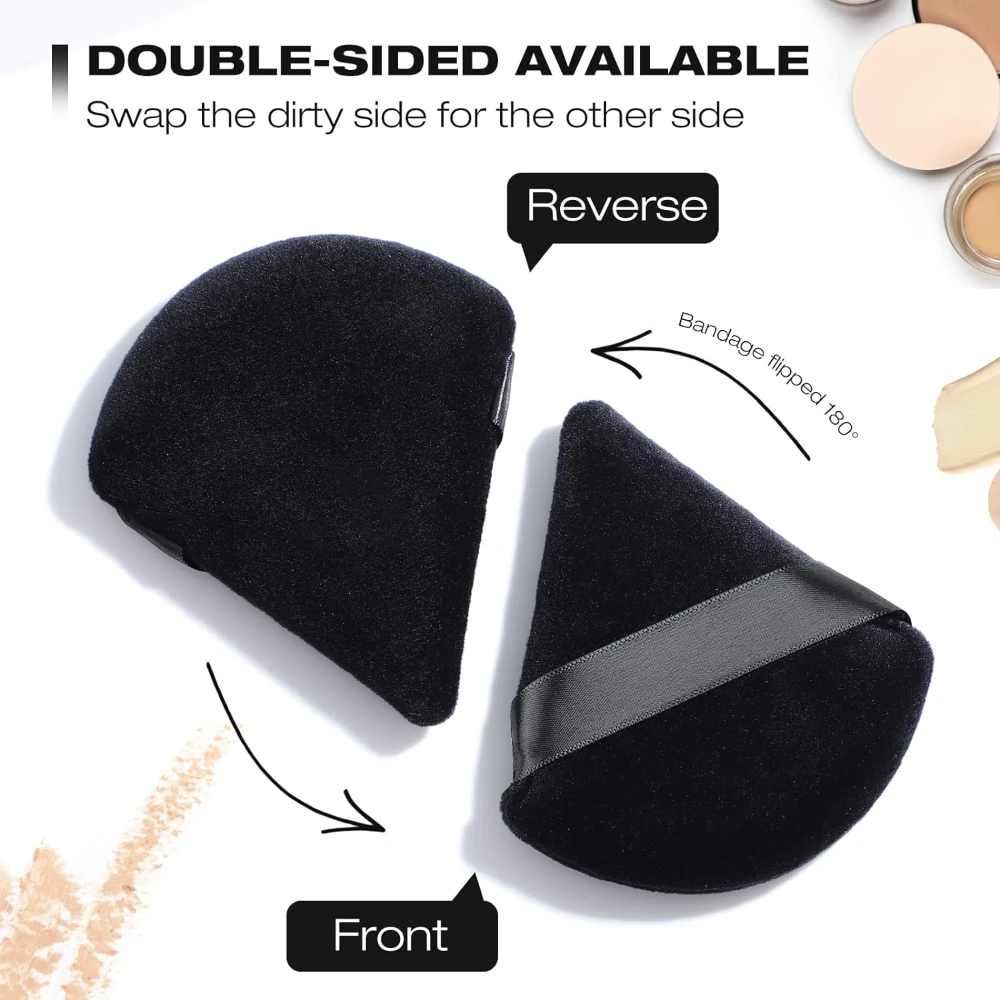 2/3/5/6/12Powder Puff Face Makeup Soft velvet Triangle Powder Puff For Loose Powder Setting Powder Makeup Foundation Beauty Gift 4