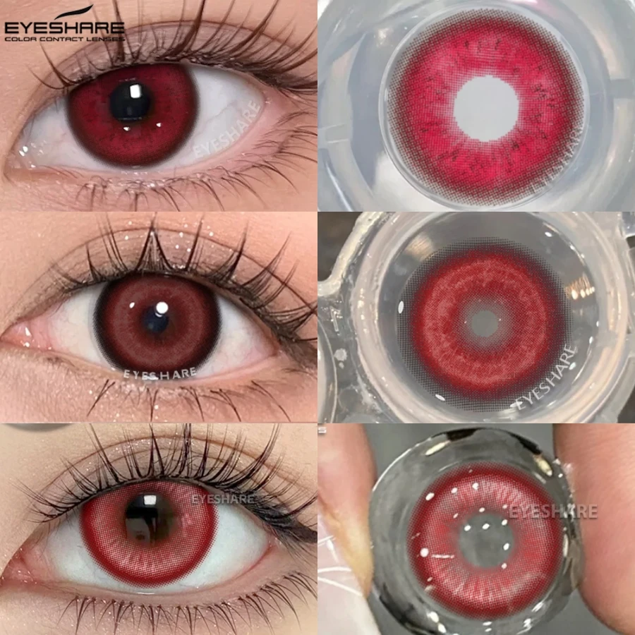 Vibrant Red Cosplay Contact Lenses for Anime and Halloween Makeup
