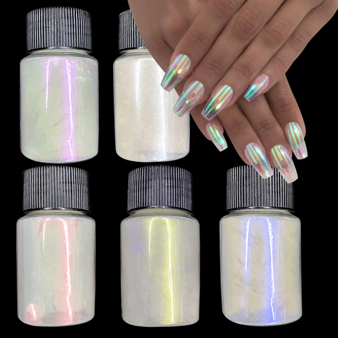 10G Sfregamento Su Glitter Aurora Glitter Cromo Sirena Blu/Rosa Pigmento Per Unghie Glitter Decorazione Fai Da Te Perle Effetto Polvere Per Unghie
