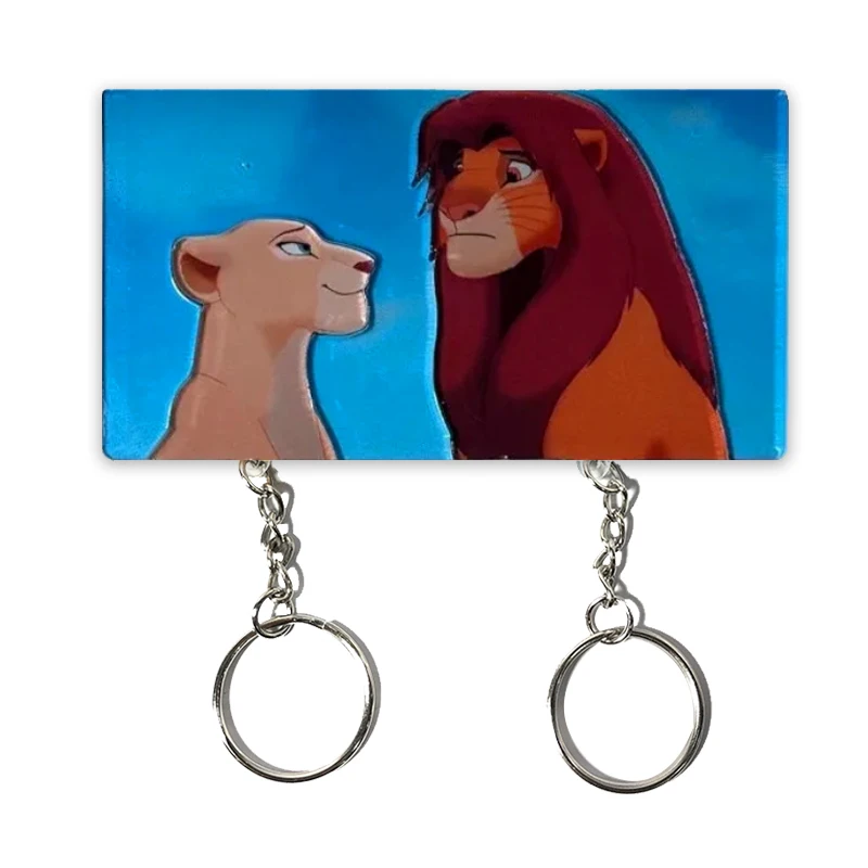 Disney Lion King Key Holder New Couple Keychain Hanger Wall Home Decor Key Pendant Backpack Key Ring Storage Rack For Lover Gift 3