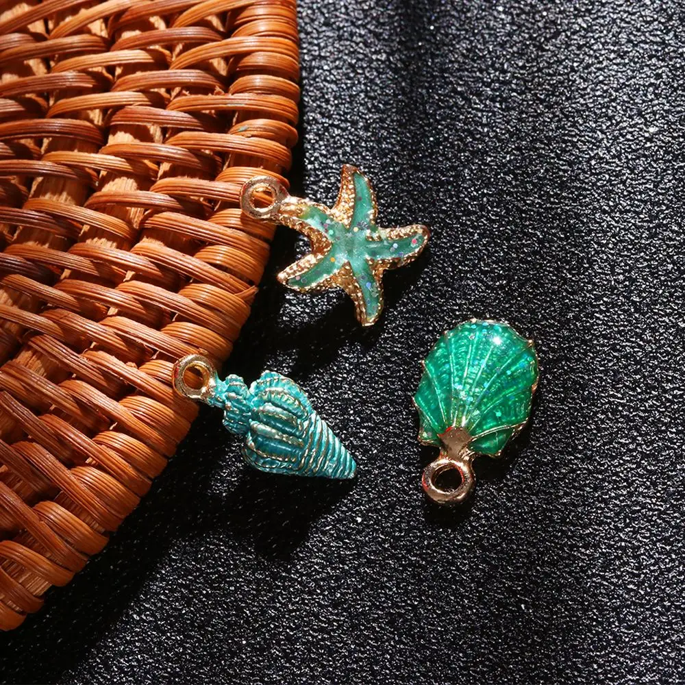 13Pcs/Set DIY Craft Making Jewelry Decoration Sea Shell Ocean Pendants Conch Charms Handmade Accessories