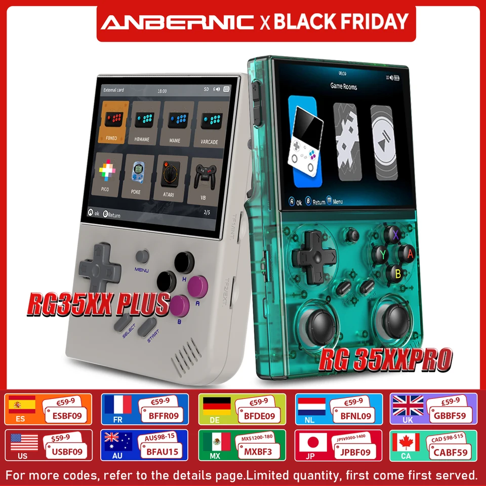ANBERNIC 64ビット RG 35XXPRO RG35XX PLUS レトロ 携帯ゲーム機 内蔵