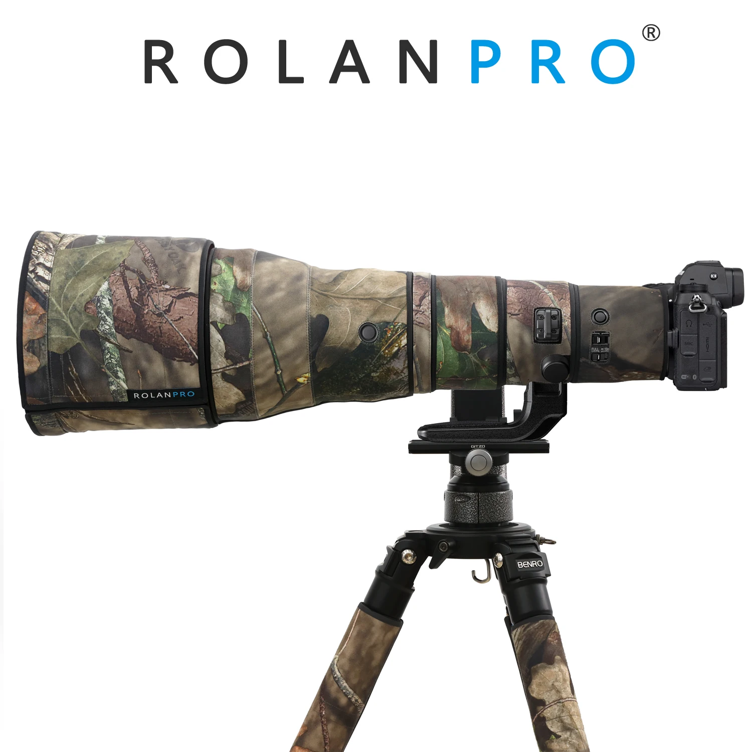 ROLANPRO 방수 렌즈 코트, 니콘 Z 800mm F/6.3 VR S 위장 슬리브 보호 케이스, 레인 커버 Z800mm Z800 건 커버