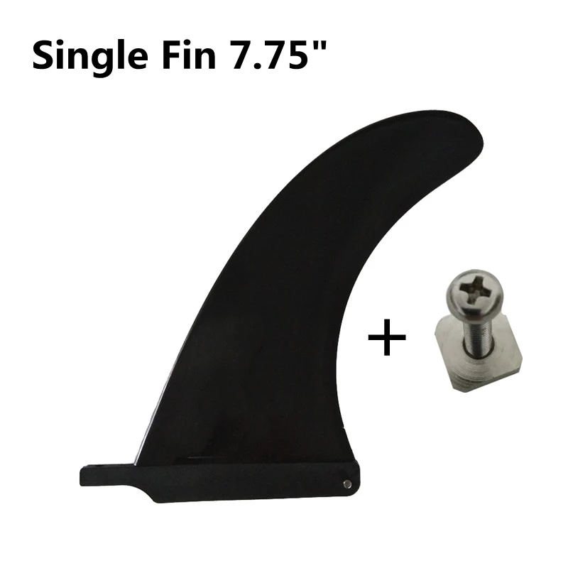 7.75 inch Surf Fin For Sup Paddle Fin Quillas Longboard Center Fin Single Fins Nylon Plastic Surf Fins Black