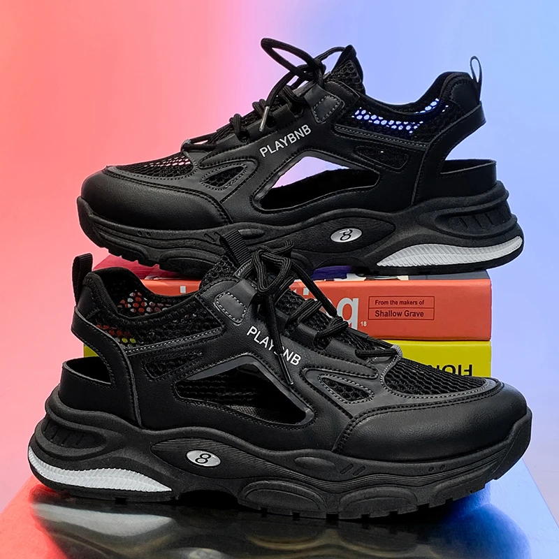 Men's Casual Sports Shoes - Summer Low-Top Hollow Breathable Designed Mesh Upper, Pvc Anti-Slip Sole for All Seasons - Fitness, Walking, Daily Wear,