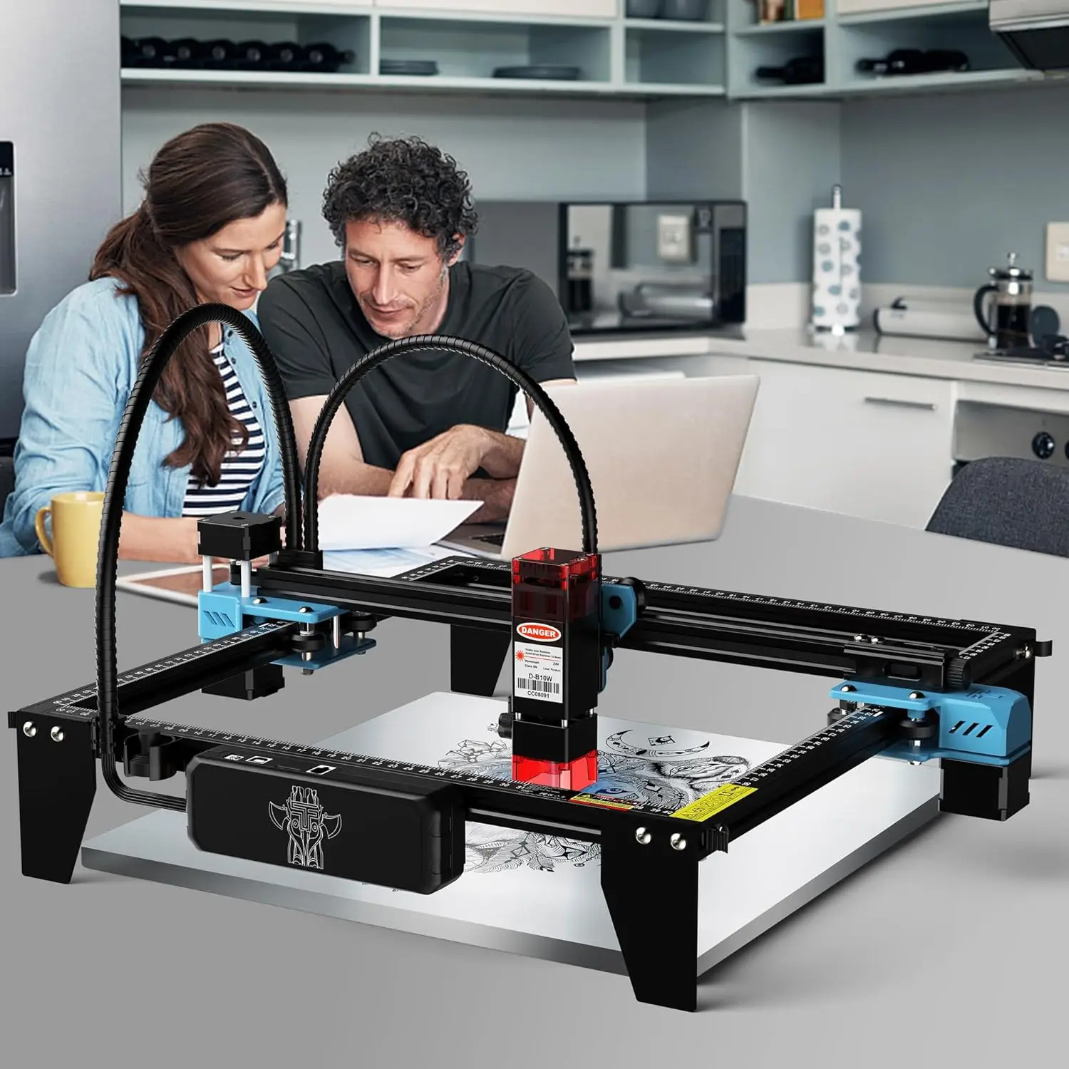 10W High Precision Laser Engraver and Cutter, Twotrees TTS-10 Pro, 500mm/s Speed, 0.069mm Spot Size