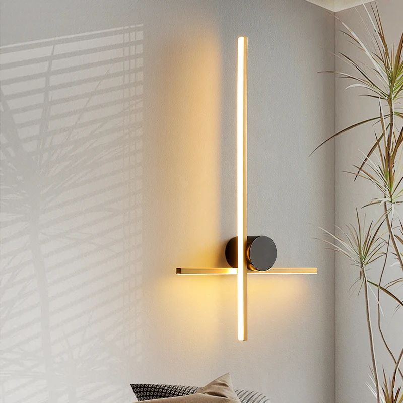 

Post-Modern Grille All-Copper Wall Lamp Living Room TV Sofa Background Decorate Simple Strip Sconce Bedroom Bedside Luxury Light