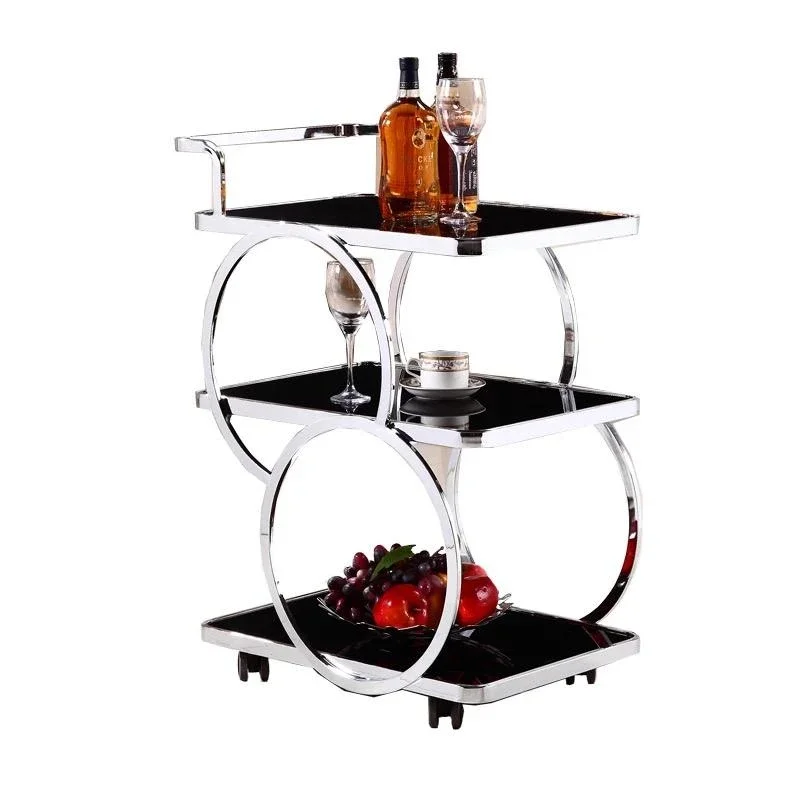 

Luxury gold 3 tier wine dining drinks food catering hotel bar serving trolley carts stainless steel trolleys with wheels