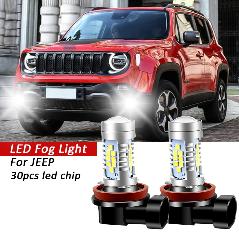 2pcs Canbus H11 For Jeep Cherokee KL 20142019 Compass 20112021 Grand