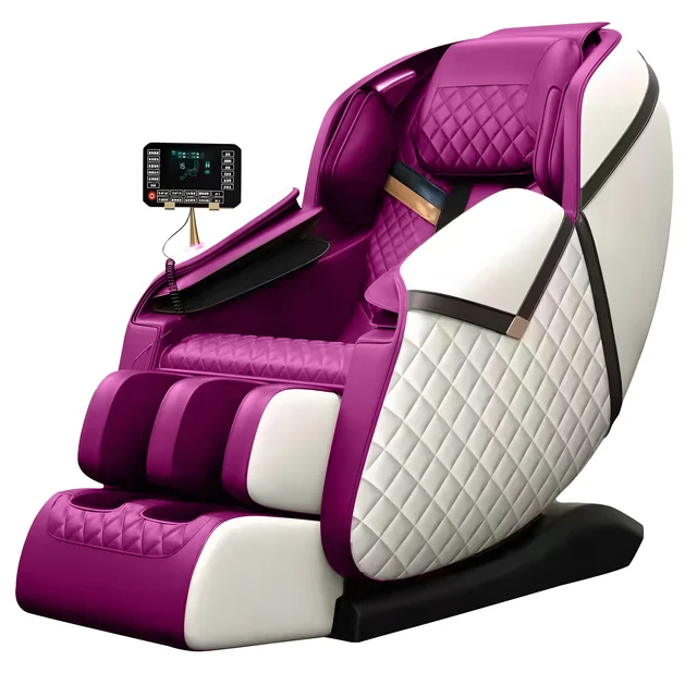 High Quality Leather Full Body Commercial Massage Chair Pink Heated Zero Gravity(SL) with Timing Control for Home and Office