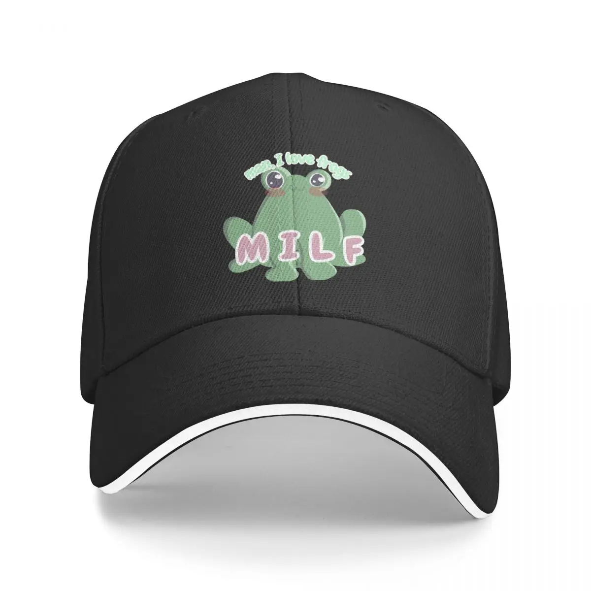 

Shy Frogs MILF MEME ART Washed Men's Baseball Cap Cycling Trucker Snapback Caps Dad Hat Golf Hats