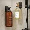 Universal Shower Gel Bottle Rack Wall Mounted Adjustable Shampoo Bottle Metal Holder Hand Soap Dispenser Hook Free Punching 4
