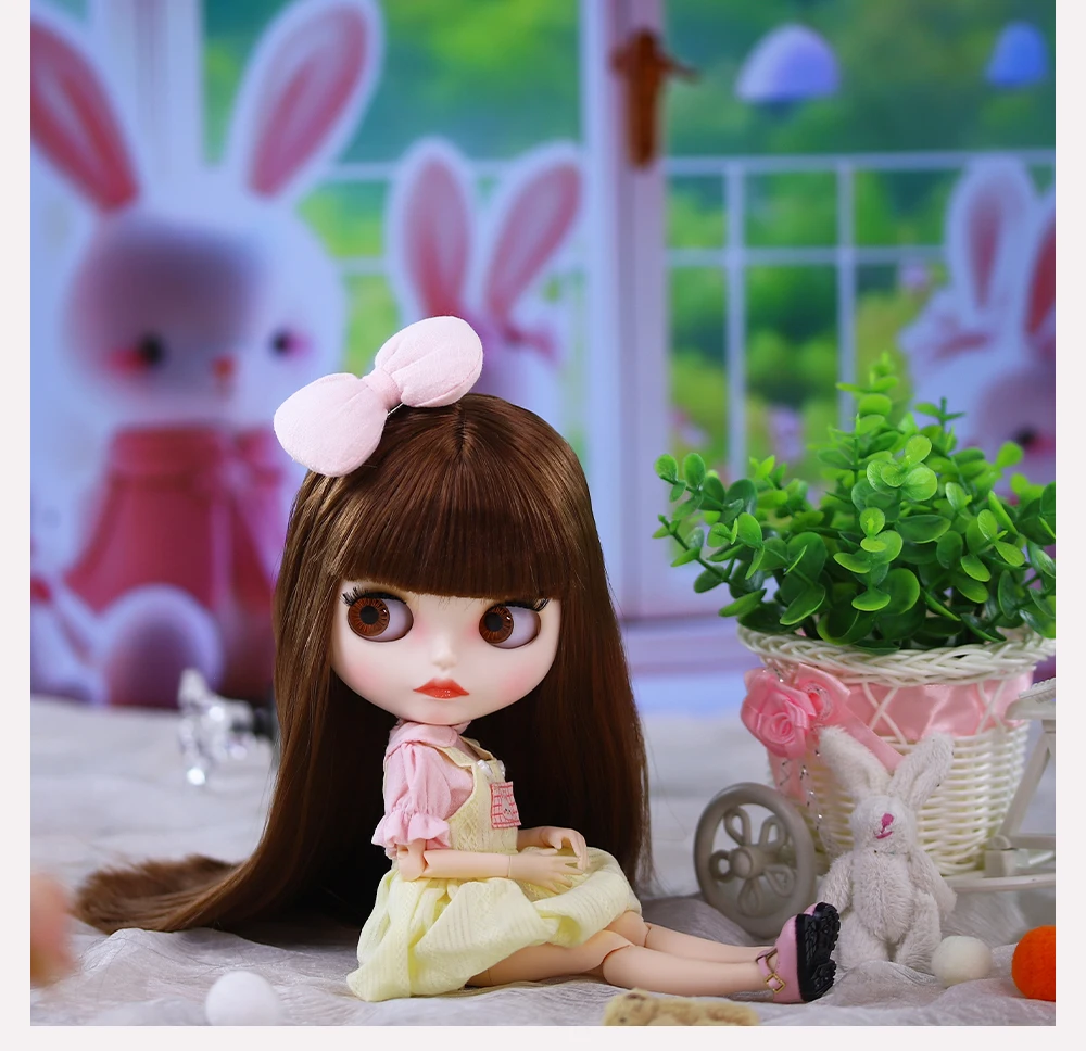 Honey – Premium Custom Neo Blythe Doll with Brown Hair, White Skin & Matte Cute Face 18