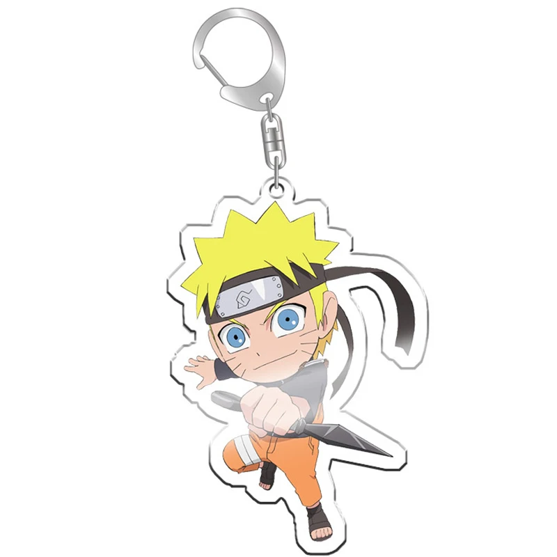 

Uchiha Sasuke Anime Keychains For Women Men Acrylic Cartoon Figure Car Key Holder Hyuga Hinata Orochimaru Key Chain Ring Jewelry