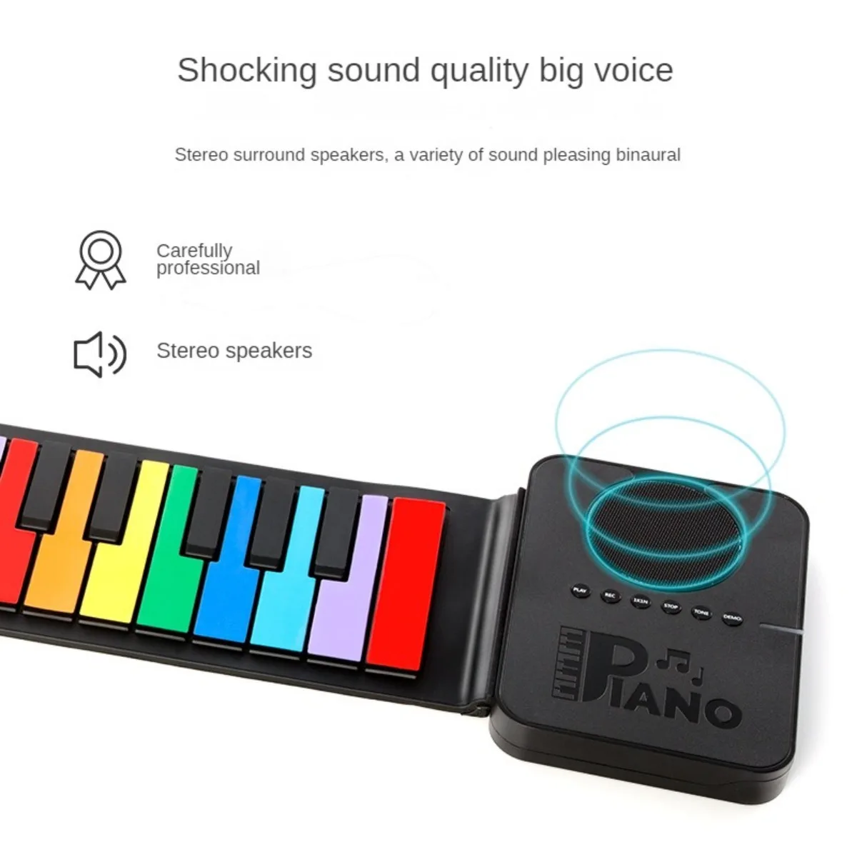 Electronic Hand-rolled Piano Portable And Foldable 37-key Electric Piano With Built-in Stereo Speakers，Children's toys，Beginners