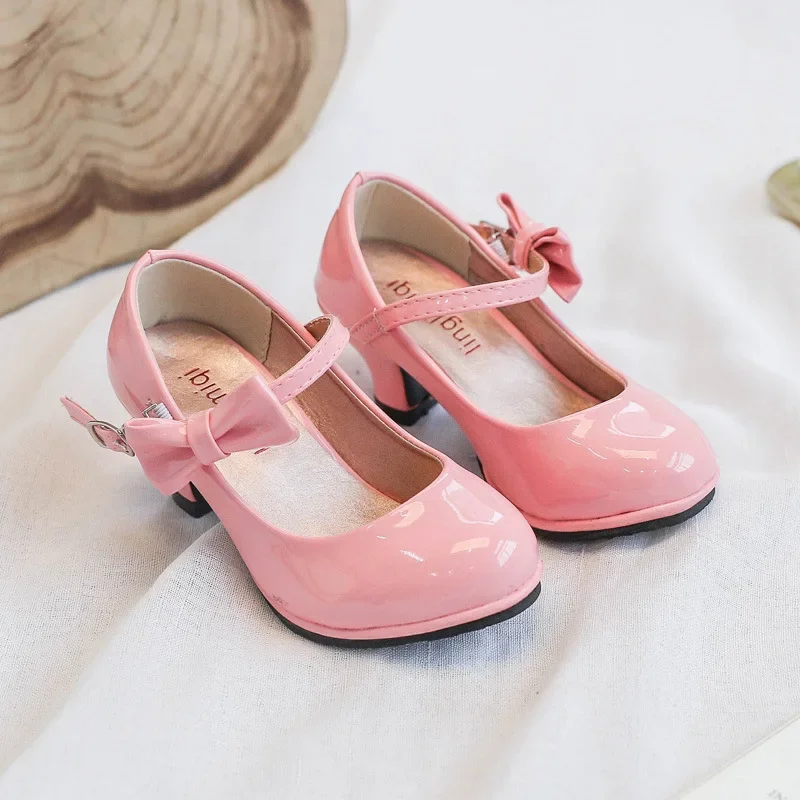 Cinderella Shoes For Girls Heel Kids Princess Dress Party Leather Wedges  Children Butterfly Slip On Wedding Ballerina Flats | Fruugo QA