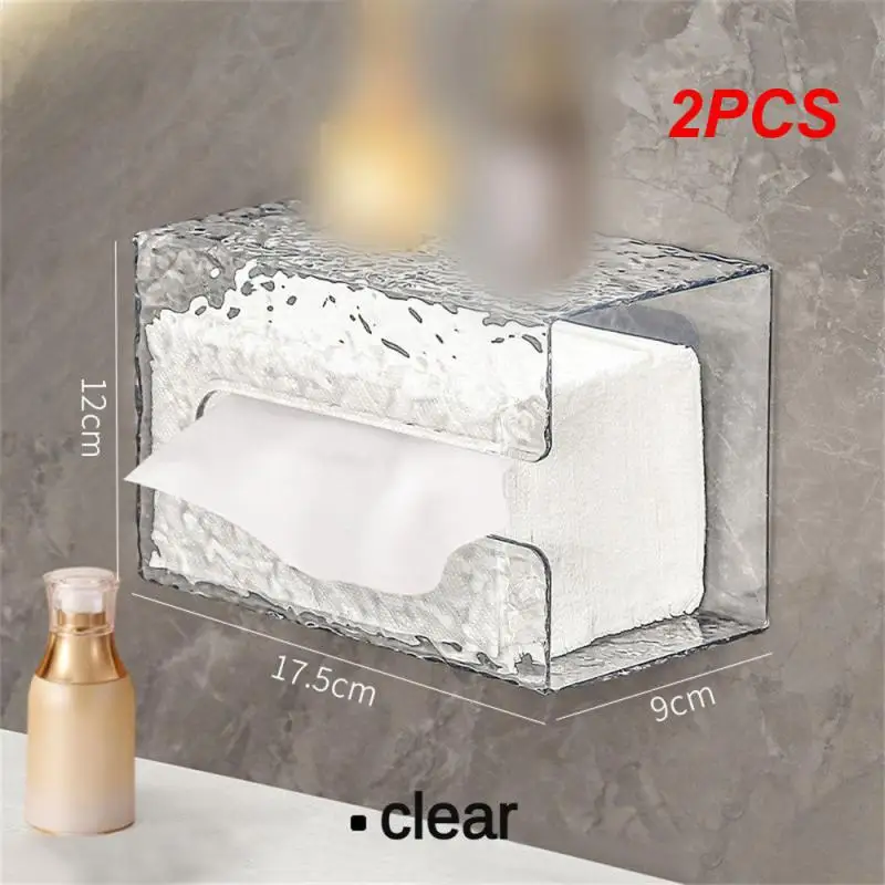 

2PCS Creative Paper Box Widely Used Punch-free Waterproof And Rust-proof Paper Towel Glacier Pattern Storage Box