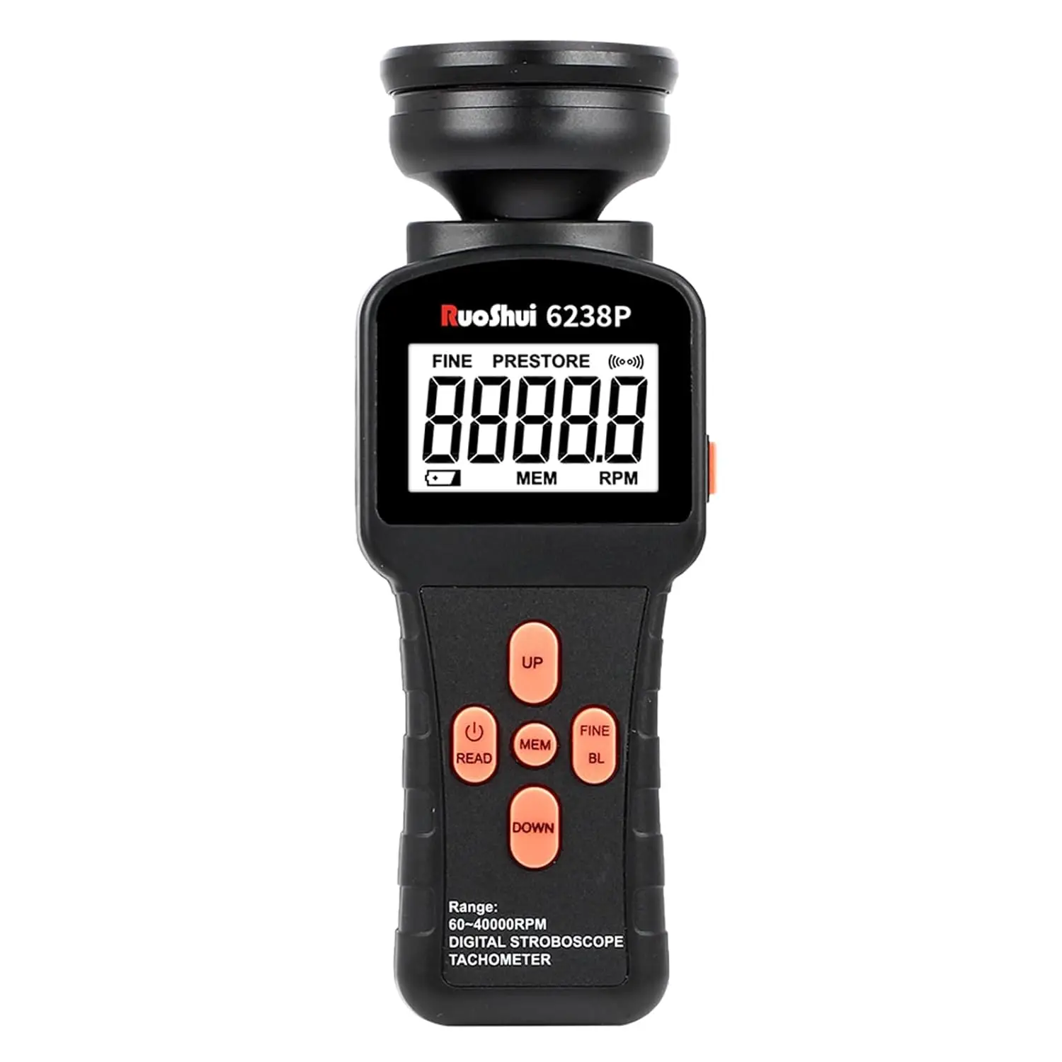6238P Digital Stroboscope Tachometer LCD Non-Contact Flash Photoelectric Revolution Meter 60-40000 RPM Speedmeter Tester speed meter speed gauges engine tachometer hour meter