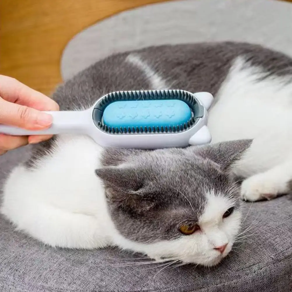 

Cartoon-shaped Pet Comb Self-cleaning 2-in-1 Cat Brush for Shedding Grooming Double-sided Pet Hair Remover Comb with for Pets