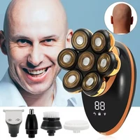 Men 7D Floating Men Electric Shaver Wet Dry Beard Hair Trimmer Electric Razor Rechargeable Bald Head Shaving Machine LCD Display 5