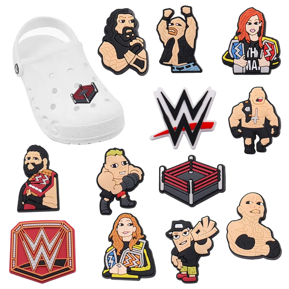 Boa qualidade 1-12 pçs pvc sapato encantos esportes boxer campeonato cinto  acessórios diy sapatos ornamento caber pulseiras presente de festa -  AliExpress, image size:960x960