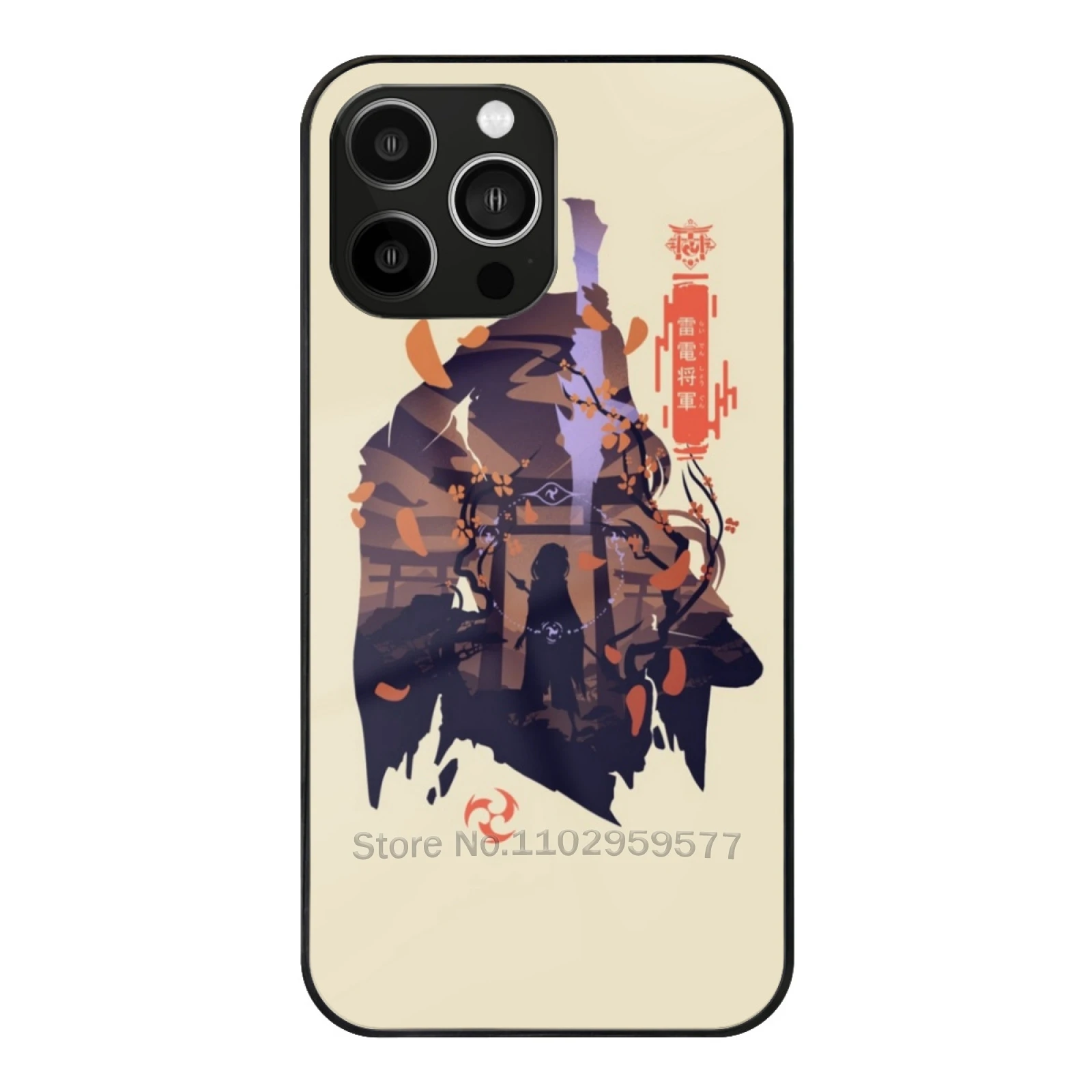 

Raiden Shogun-Genshin Impact Glass Case For Iphone 15 14 11 12 13 Pro Max X Xs Xr 6S 7 8 Plus Soft Edge Genshin Impact Genshin