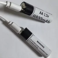 2024 New USB-C 1.5V AA Battery Fast charging Li-ion Battery 9800mAh for Remote Control Mouse Electric Toy Battery + USB-C Cable 2