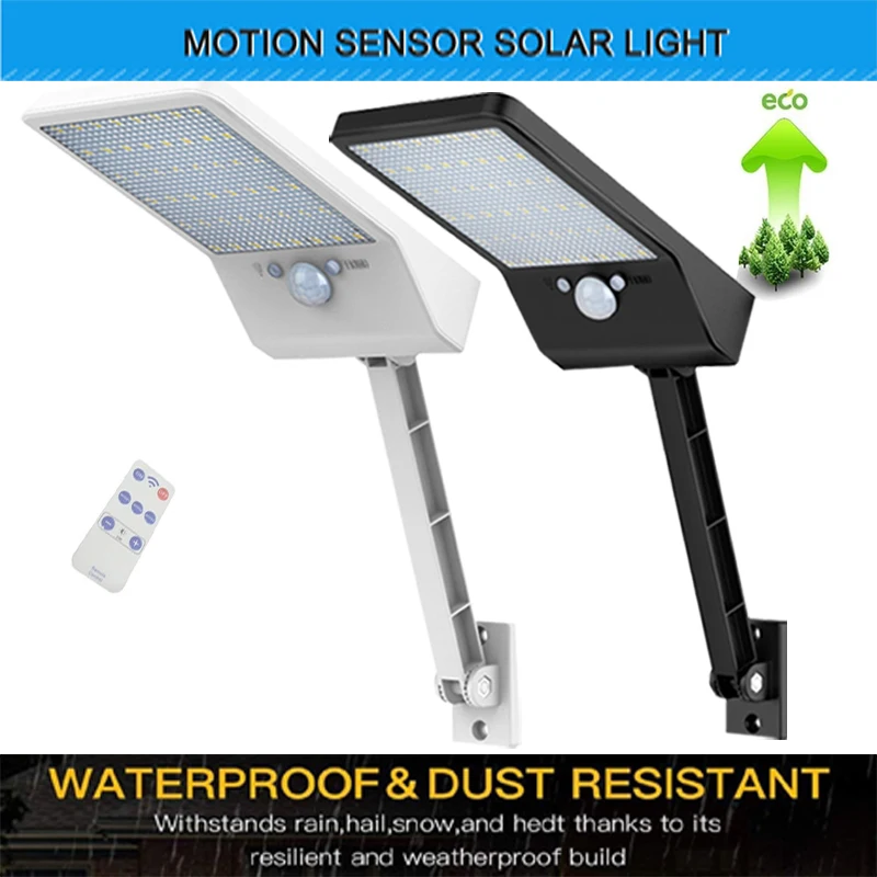 Solar Street Lights Outdoor Solar Lamp With Motion Sensor Security Lighting for Garden Patio Path Yard 3 Light Mode Waterproof