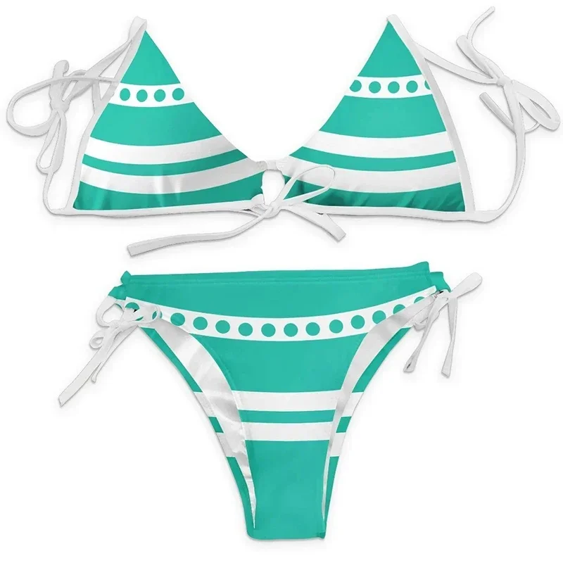 Anime Nami Cartoon Printing Swimsuit Bikini Cosplay Costume Women Sexy Summer Swimwear Outfits Halloween Party Suit