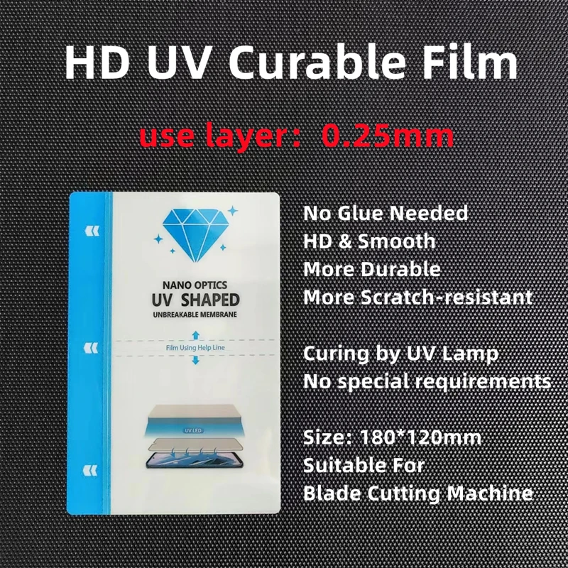 30pcs UV Fiber Glass Screen Protective Film Flexible High Quality Hydrogel UV Curable Sheet for Full Screen HD Anti-Shatter