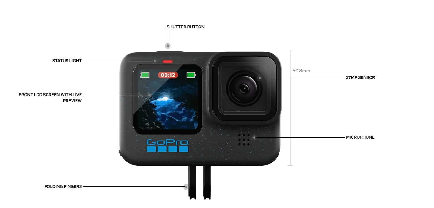 GoPro HERO 12 : Capteur 27MP, Vidéo 5.3K60 & HyperSmooth 6.0