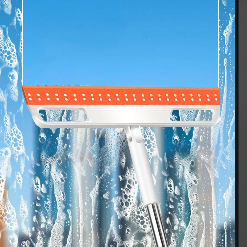 Glass window scraper telescopic silicone strip wiper scrapper brush dusting triangle mop for window toilet floor drying