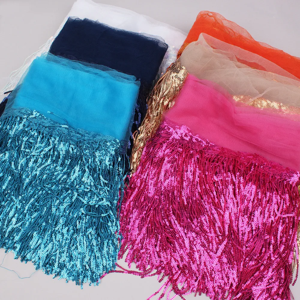 2Yards 30cm DIY Wedding Party Dress Fabric Trims Fringe Tassel Sequins Paillette Lace Ribbon Handmade Sewing Clothes Accessories lace fabric,lace ribbon,lace garment accessories,lace sewing supplies,lace decoration,lace accessories,lace sewing accessories,clothing accessories