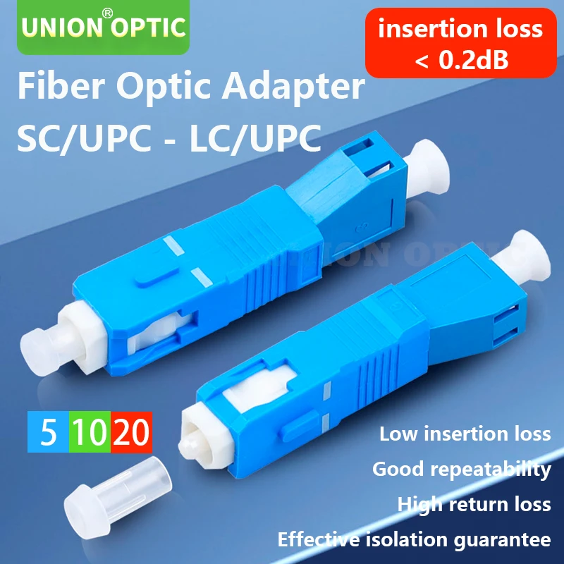 5/10/20 PCS SC Male To LC Female Single Mode Hybrid Optical Adapter Fiber Optic Adapter Converter Replacement for Sensor