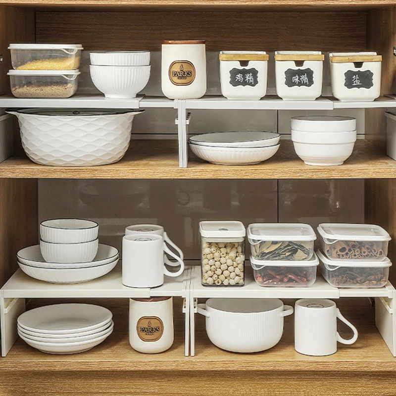 Retractable Kitchen Shelf Household Multifunctional Cabinet Layered Dish Seasoning Bottle Finishing Space-saving Storage Rack