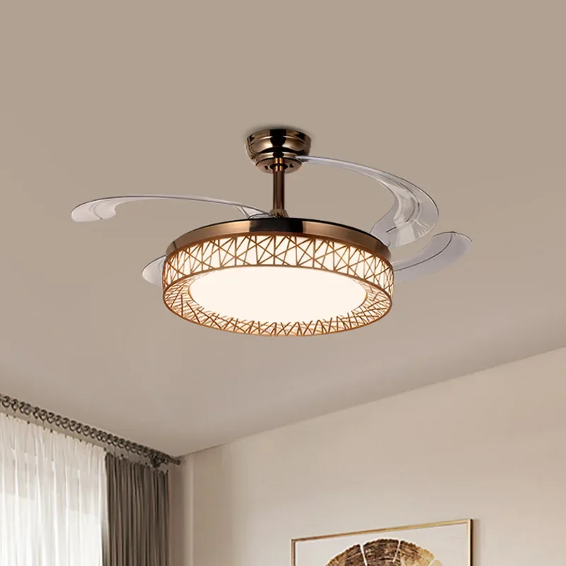 Fan Lamp Ceiling Fan Lights For Dining Room Bedroom Living Room Mute Invisible Integrated Ventilador De Teto with Remote Control