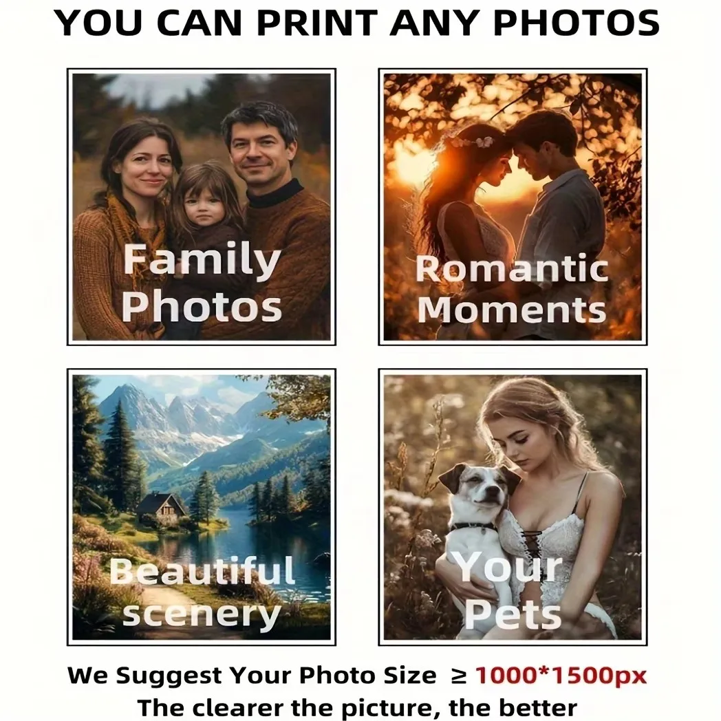 2pcs/set Personalized Custom Canvas Prints Photo Wall Art Poster for Family Life Pet Animal Birthdays Wedding Scenery Home Decor 4