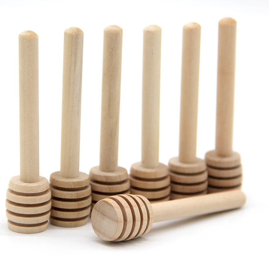 10/30/50Pcs High Quality Honey Stir Bar Mixing Handle Jar Spoon Natural Wooden Honey Wooden Stick Spoons Kitchen Tools