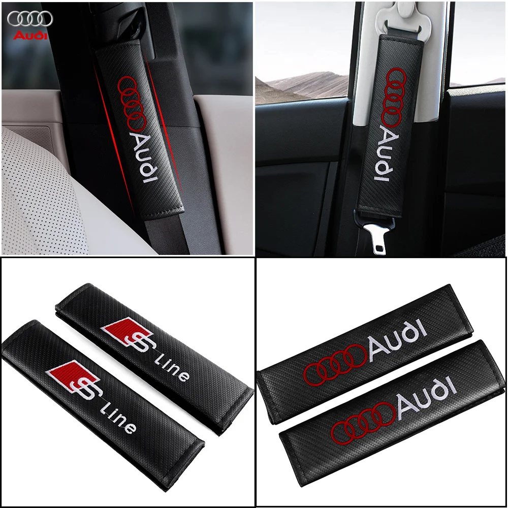 1/2 Stück Autosicherheitsgurt-Abdeckung Schulterprotektor Polster Zubehör für Audi Sline A3 A4 B8 A5 A1 A2 A6 Q3 Q5 Q7 – Detail 1