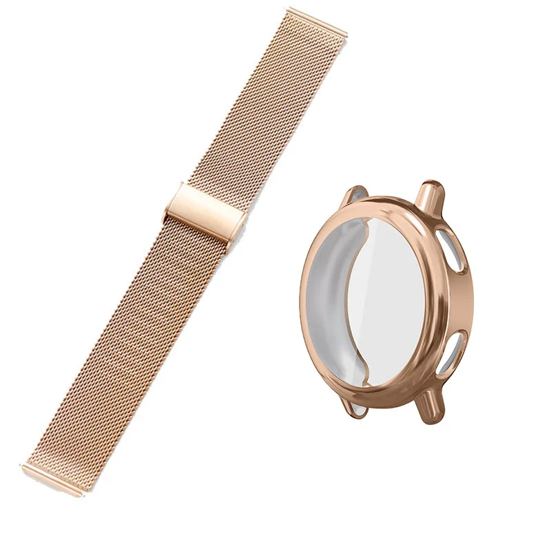 20mm Metal Watchband with TPU Soft Case Protector - Quick Install Bracelet Accessories