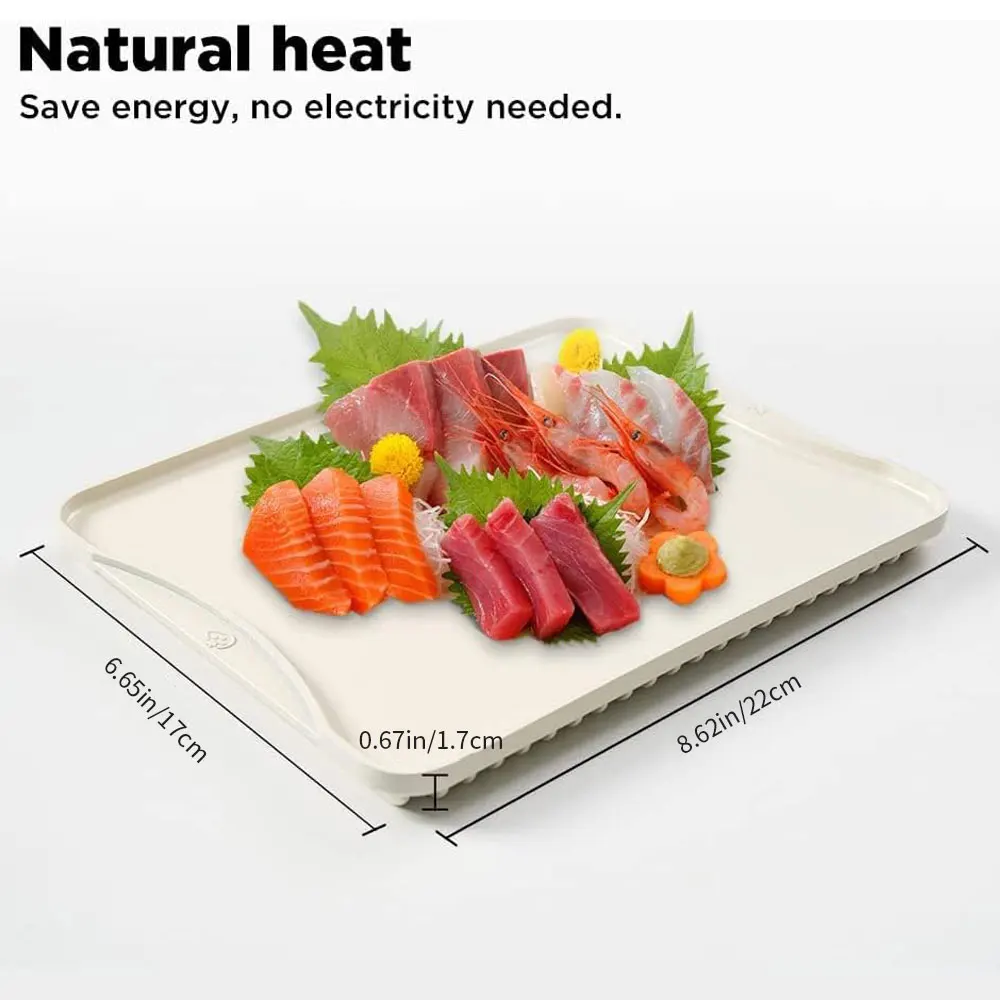Fast Defrosting Tray For Frozen Meat Rapid and Safer Way of Thawing Food Defroster Plate Thaw by Miracle Natural Heating defrosting tray