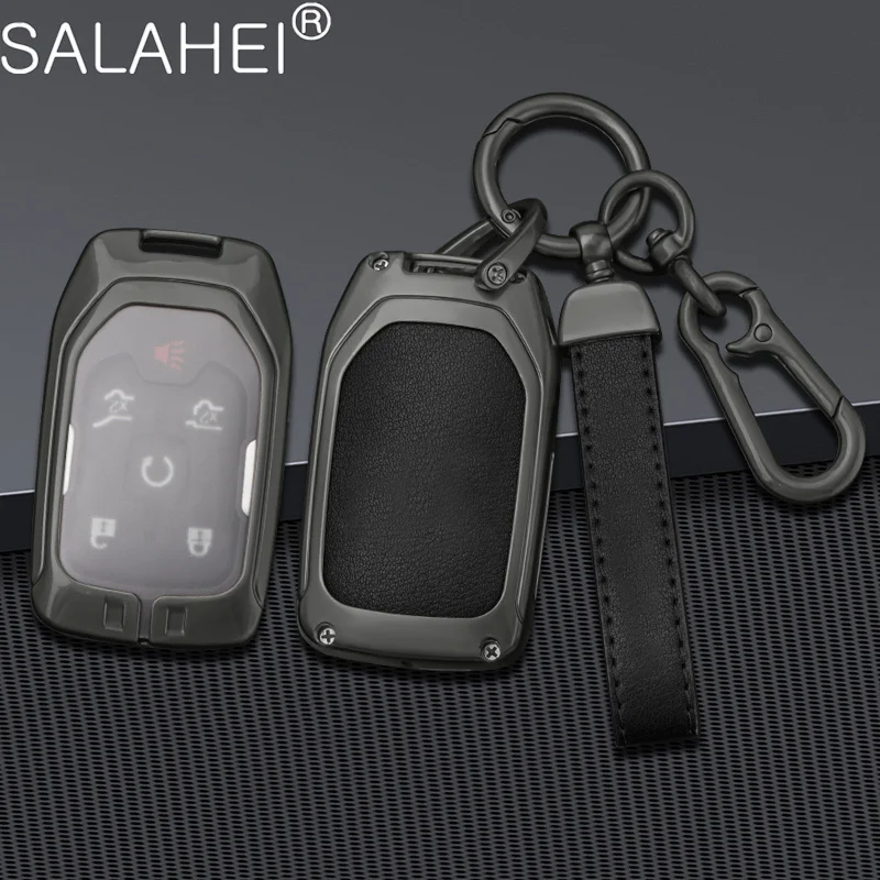 

Zinc Alloy Car Key Case Cover Holder Bag For GMC Yukon XL Sierra Terrain Acadia For Chevrolet Suburban Tahoe 2015-2020 Accessory