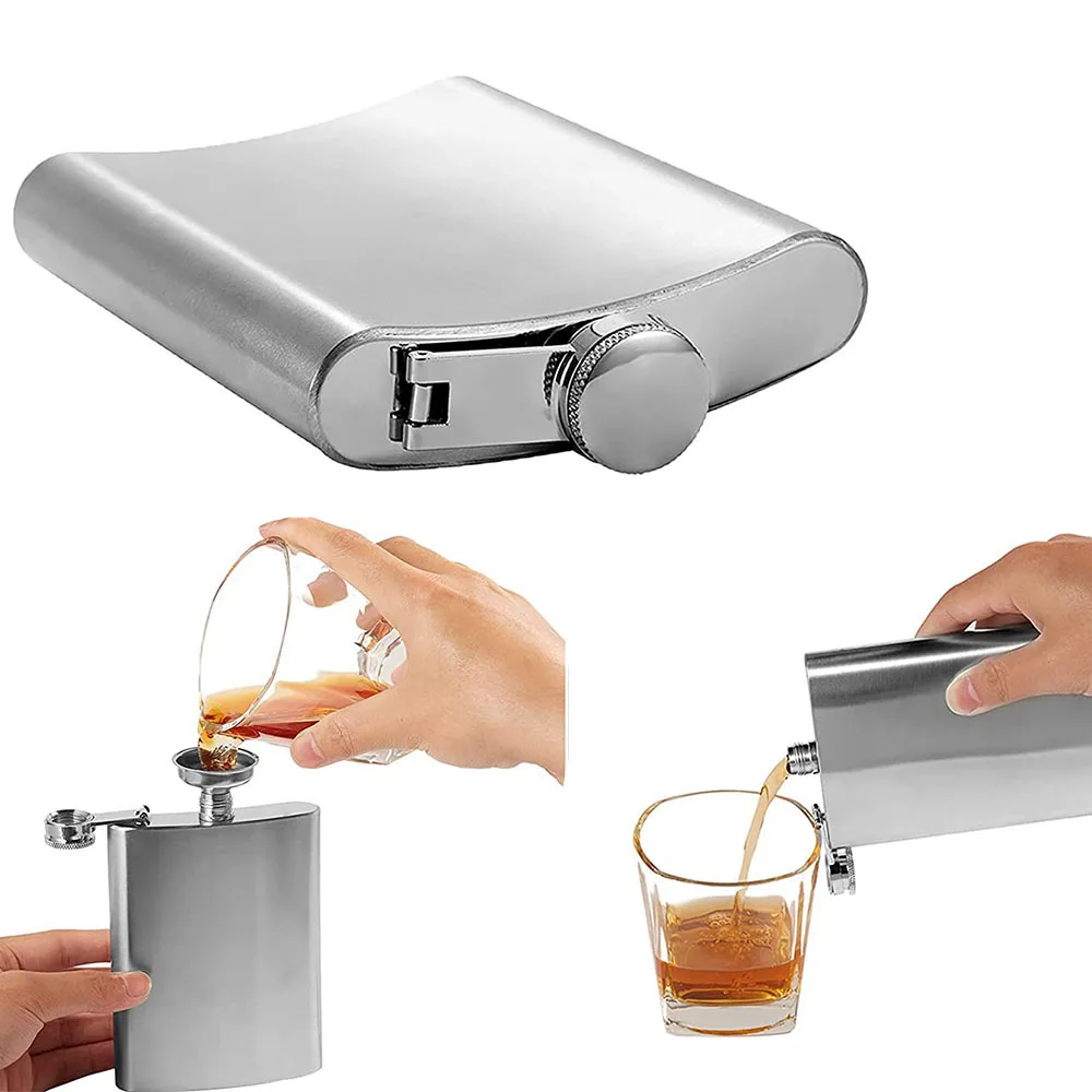 New Scale Mini Hip Flask 8 Oz Flasks Liquor for Men Stainless Steel