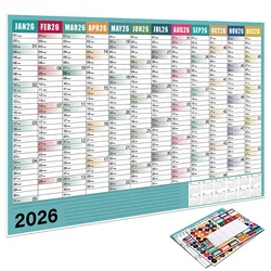 Deluxe 2026 Wall Calendar & Daily Planner - Year - Round Scheduling & Organization Tool (Green  Calendar B)