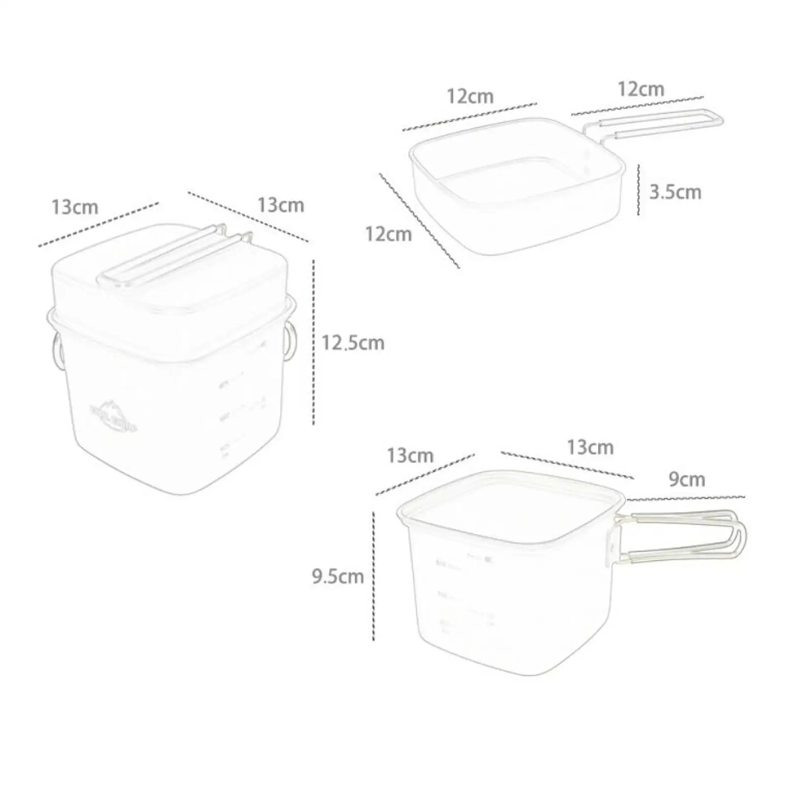 Camping Cookware Mess Kit Non Stick Hiking BBQ Backpacking Lightweight with Folding Handles Camp Practical Outdoor Cooking Gear