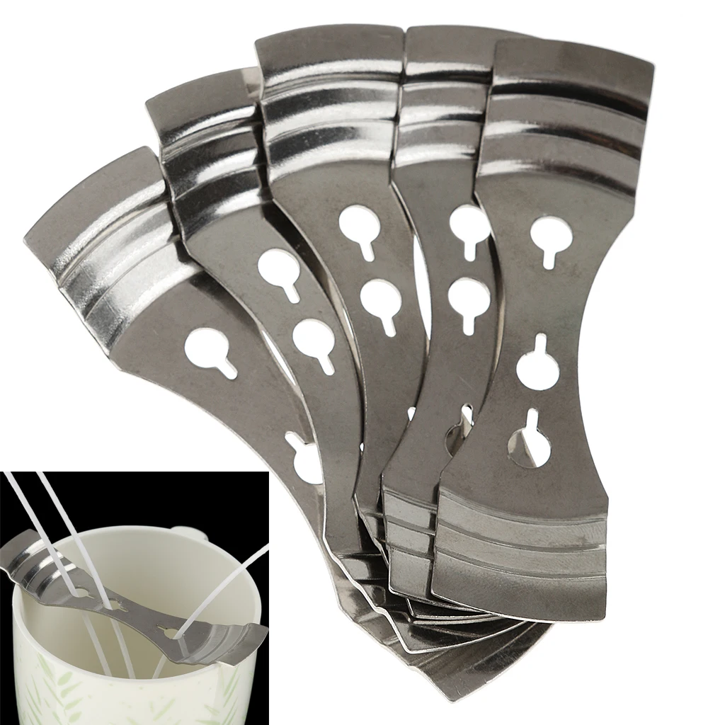 5pcs Metal Candle Wicks Holder Centering Device with Three Holes DIY