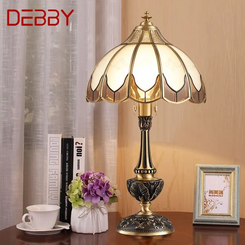 

Современная латунная настольная лампа DEBBY, планшетофон, американская Роскошная креативная медная стеклянная настольная лампа для дома, гостиной, спальни